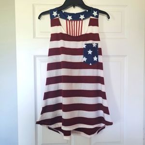 Top with a pocket in red white and blue New.